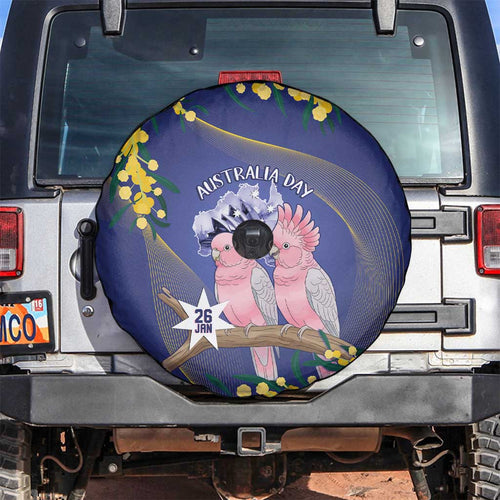 Pink Galah Australia Day Spare Tire Cover 26th January Golden Wattle Flag Color - Aussie Hoodie