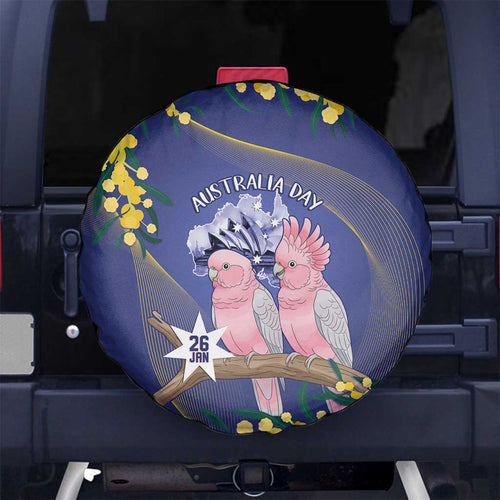Pink Galah Australia Day Spare Tire Cover 26th January Golden Wattle Flag Color - Aussie Hoodie