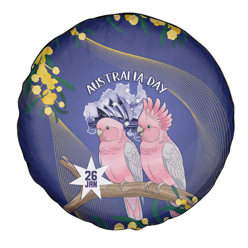 Pink Galah Australia Day Spare Tire Cover 26th January Golden Wattle Flag Color - Aussie Hoodie