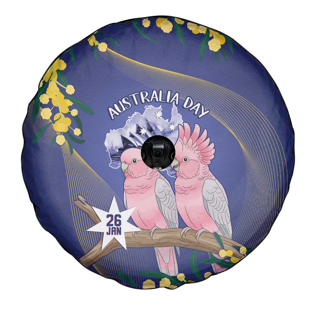 Pink Galah Australia Day Spare Tire Cover 26th January Golden Wattle Flag Color - Aussie Hoodie
