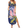 Personalised Pink Galah Australia Day Summer Maxi Dress 26th January Golden Wattle Flag Color - Aussie Hoodie