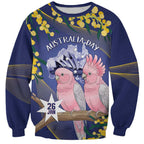 Personalised Pink Galah Australia Day Sweatshirt 26th January Golden Wattle Flag Color - Aussie Hoodie