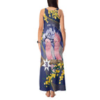 Personalised Pink Galah Australia Day Tank Maxi Dress 26th January Golden Wattle Flag Color - Aussie Hoodie