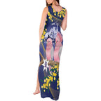 Personalised Pink Galah Australia Day Tank Maxi Dress 26th January Golden Wattle Flag Color - Aussie Hoodie