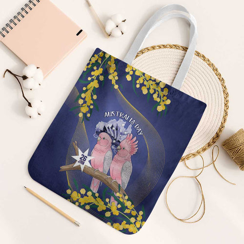 Pink Galah Australia Day Tote Bag 26th January Golden Wattle Flag Color - Aussie Hoodie