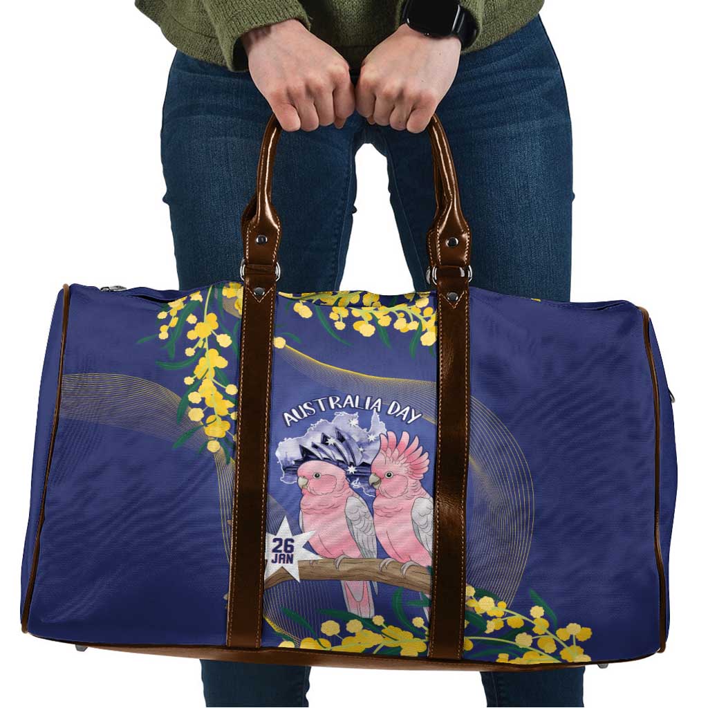 Pink Galah Australia Day Travel Bag 26th January Golden Wattle Flag Color - Aussie Hoodie