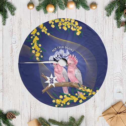 Pink Galah Australia Day Tree Skirt 26th January Golden Wattle Flag Color - Aussie Hoodie