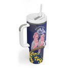 Personalised Pink Galah Australia Day Tumbler With Handle 26th January Golden Wattle Flag Color - Aussie Hoodie