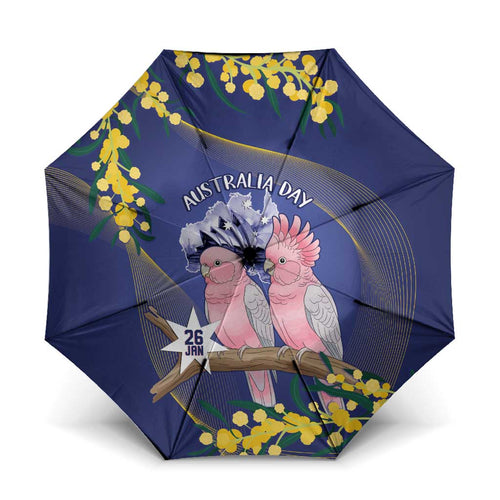 Pink Galah Australia Day Umbrella 26th January Golden Wattle Flag Color - Aussie Hoodie