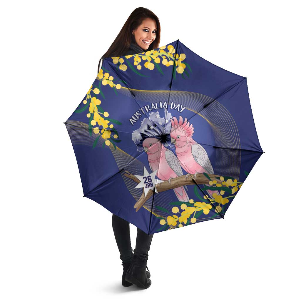 Pink Galah Australia Day Umbrella 26th January Golden Wattle Flag Color - Aussie Hoodie