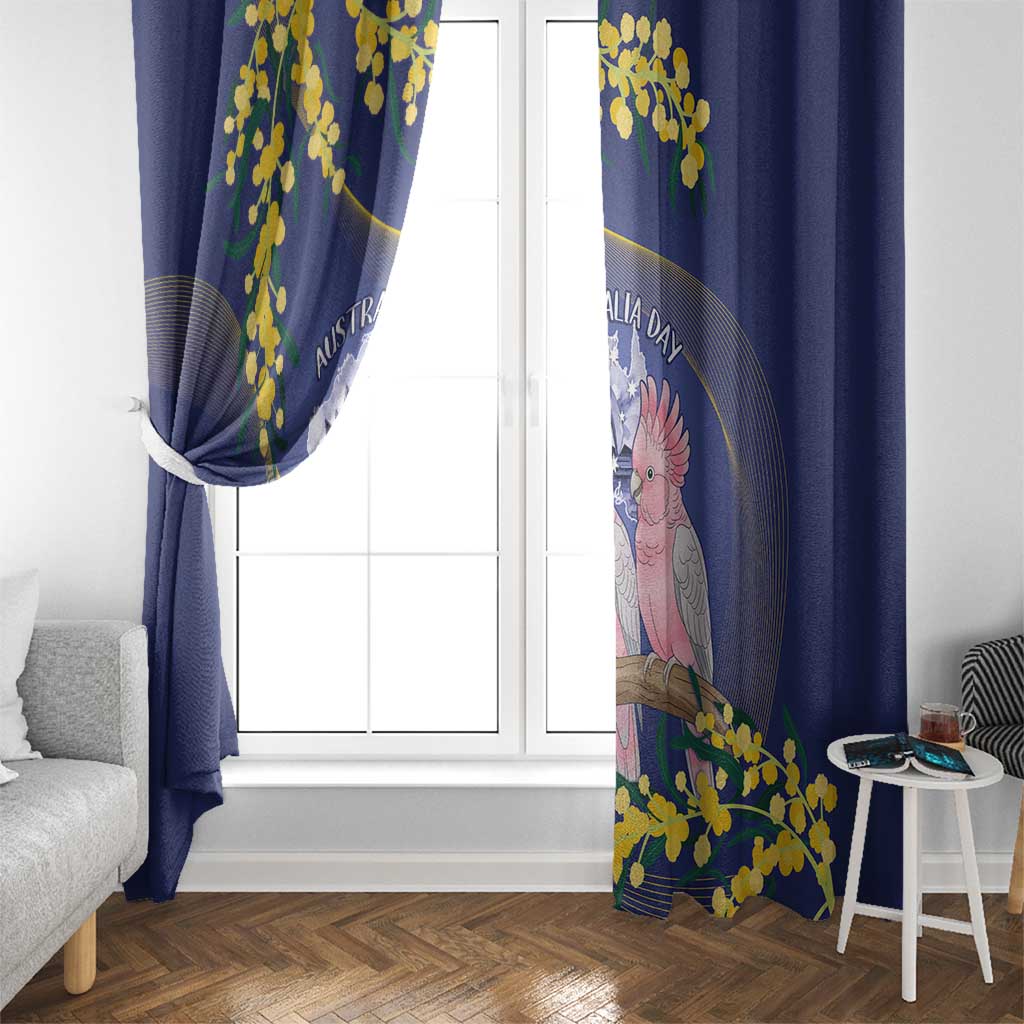 Pink Galah Australia Day Window Curtain 26th January Golden Wattle Flag Color - Aussie Hoodie