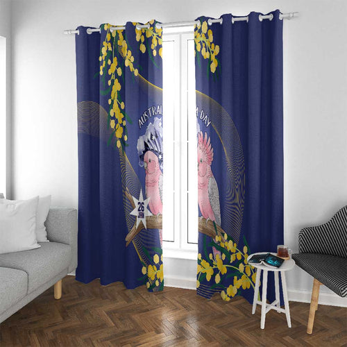 Pink Galah Australia Day Window Curtain 26th January Golden Wattle Flag Color - Aussie Hoodie