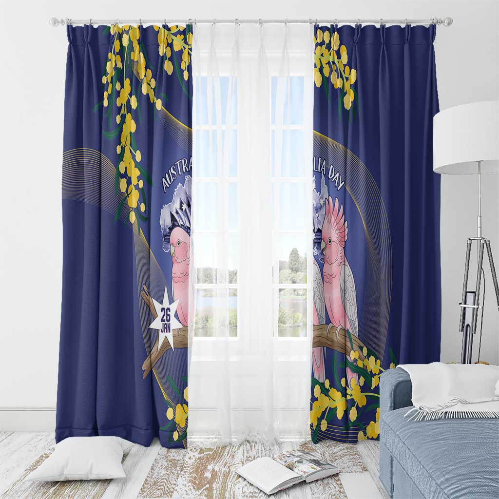 Pink Galah Australia Day Window Curtain 26th January Golden Wattle Flag Color - Aussie Hoodie
