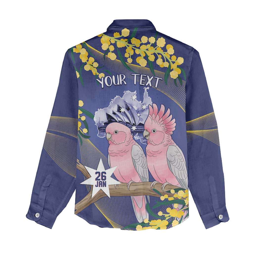 Personalised Pink Galah Australia Day Women Casual Shirt 26th January Golden Wattle Flag Color - Aussie Hoodie