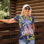 Personalised Pink Galah Australia Day Women Polo Shirt 26th January Golden Wattle Flag Color - Aussie Hoodie