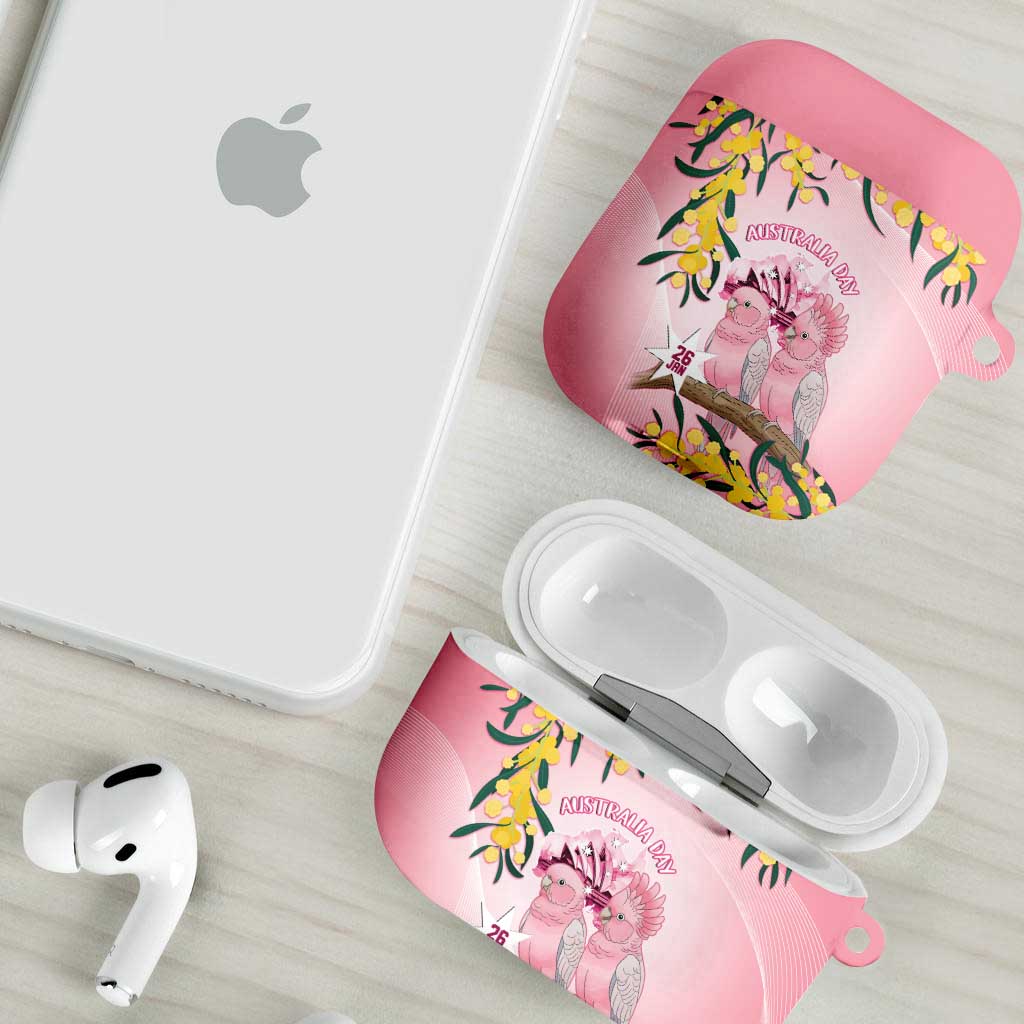 Galah Australia Day AirPods Case 26th January Golden Wattle Pink Color - Aussie Hoodie