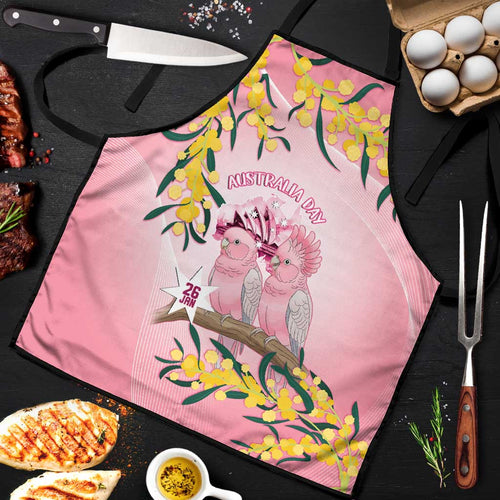 Galah Australia Day Apron 26th January Golden Wattle Pink Color - Aussie Hoodie