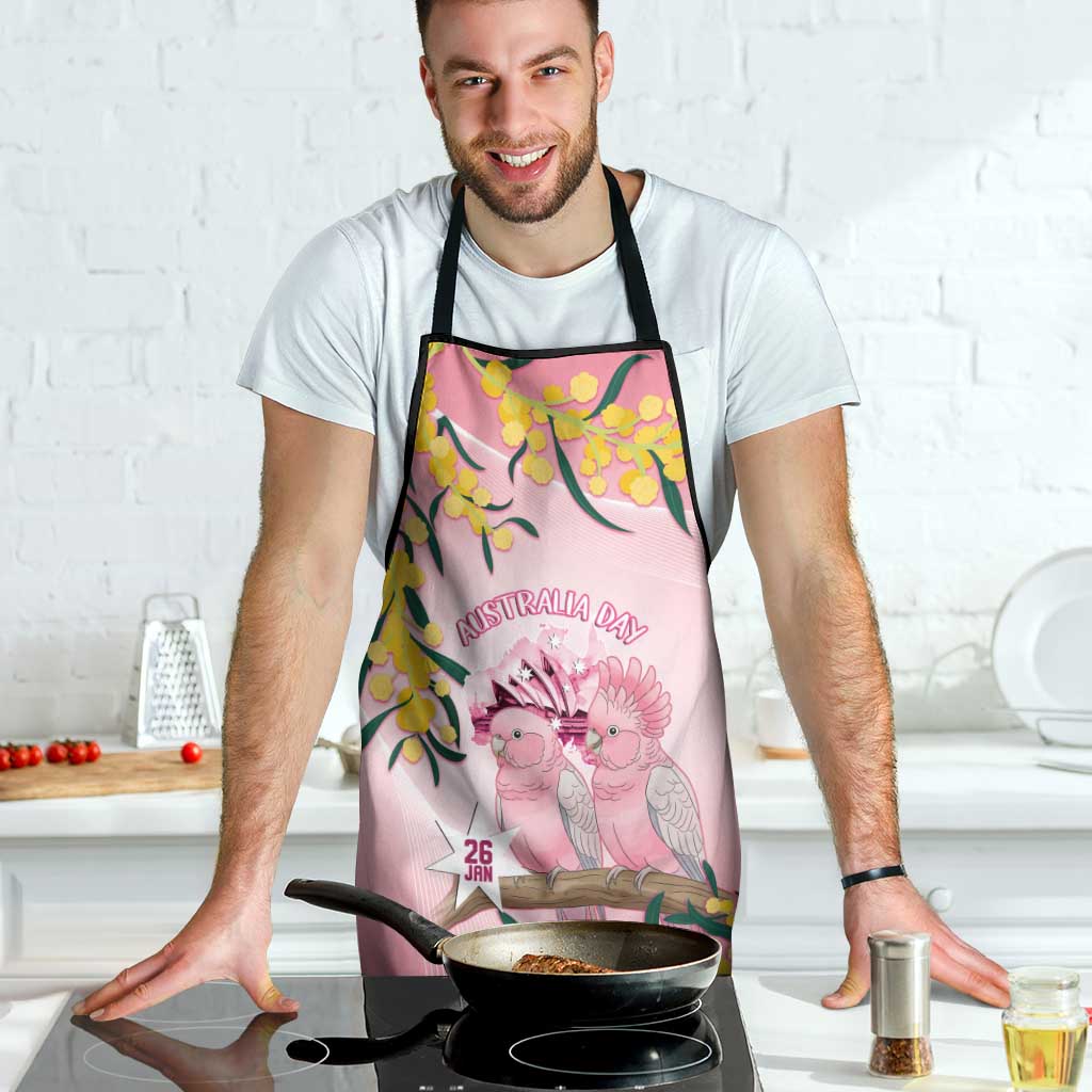 Galah Australia Day Apron 26th January Golden Wattle Pink Color - Aussie Hoodie