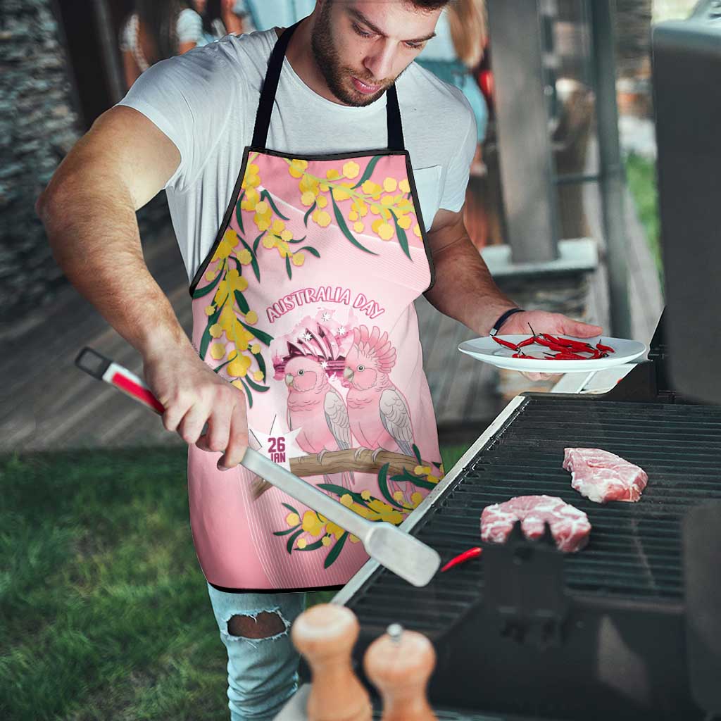 Galah Australia Day Apron 26th January Golden Wattle Pink Color - Aussie Hoodie