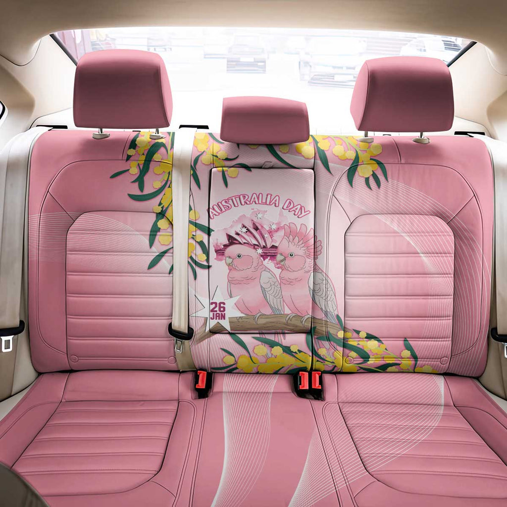 Galah Australia Day Back Car Seat Cover 26th January Golden Wattle Pink Color - Aussie Hoodie