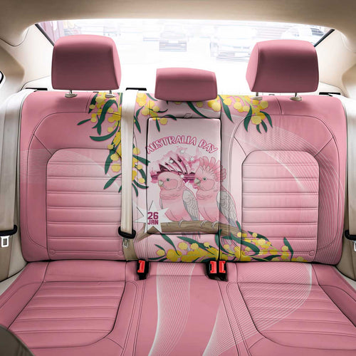 Galah Australia Day Back Car Seat Cover 26th January Golden Wattle Pink Color - Aussie Hoodie