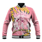 Personalised Galah Australia Day Baseball Jacket 26th January Golden Wattle Pink Color - Aussie Hoodie