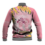 Personalised Galah Australia Day Baseball Jacket 26th January Golden Wattle Pink Color - Aussie Hoodie