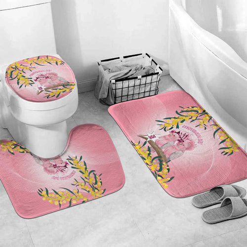 Galah Australia Day Bathroom Set 26th January Golden Wattle Pink Color - Aussie Hoodie
