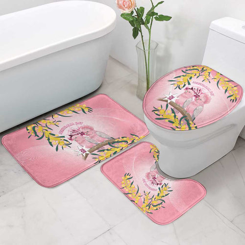 Galah Australia Day Bathroom Set 26th January Golden Wattle Pink Color - Aussie Hoodie
