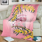 Galah Australia Day Blanket 26th January Golden Wattle Pink Color - Aussie Hoodie