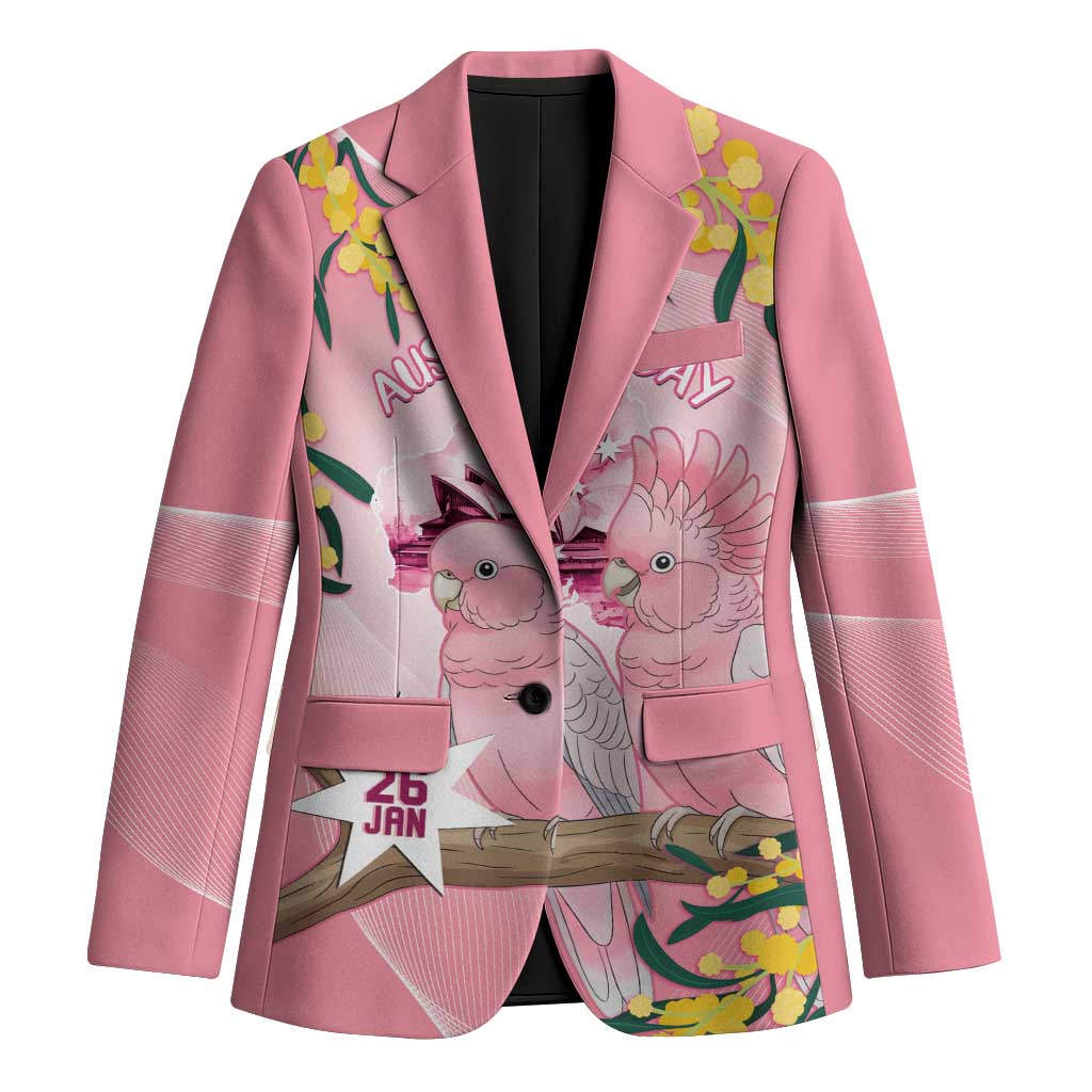 Personalised Galah Australia Day Blazer 26th January Golden Wattle Pink Color - Aussie Hoodie
