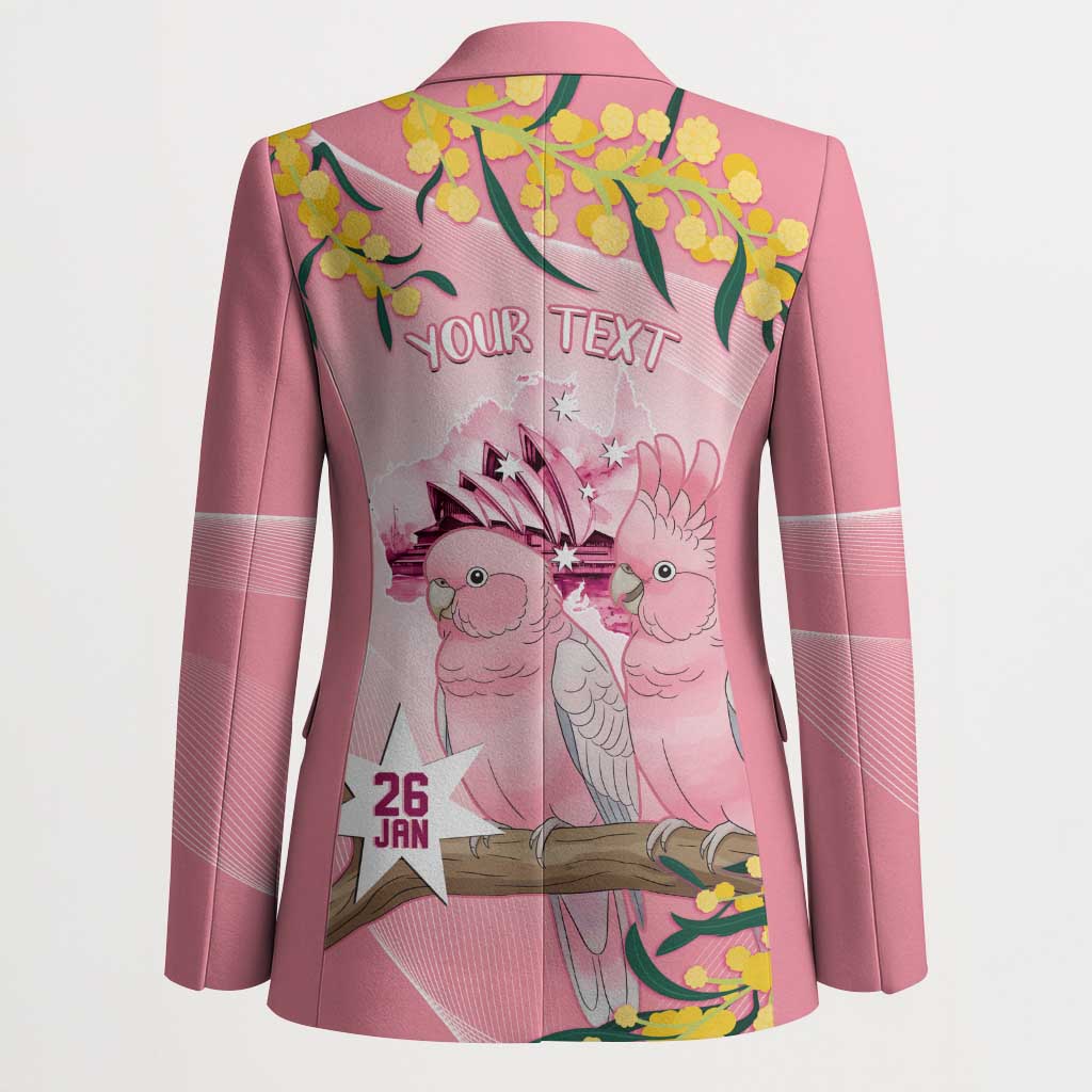 Personalised Galah Australia Day Blazer 26th January Golden Wattle Pink Color - Aussie Hoodie