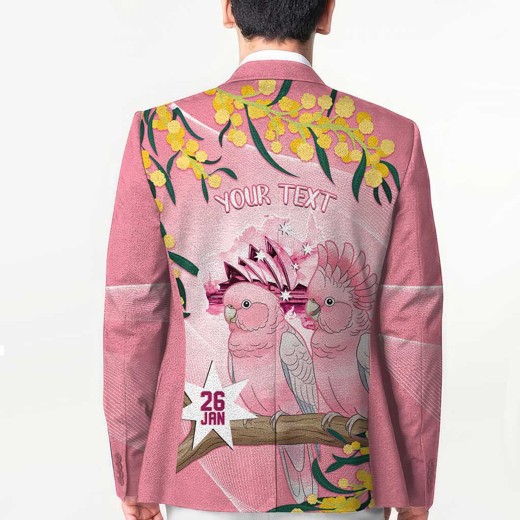 Personalised Galah Australia Day Blazer 26th January Golden Wattle Pink Color - Aussie Hoodie