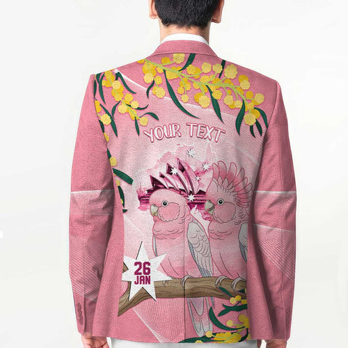 Personalised Galah Australia Day Blazer 26th January Golden Wattle Pink Color - Aussie Hoodie