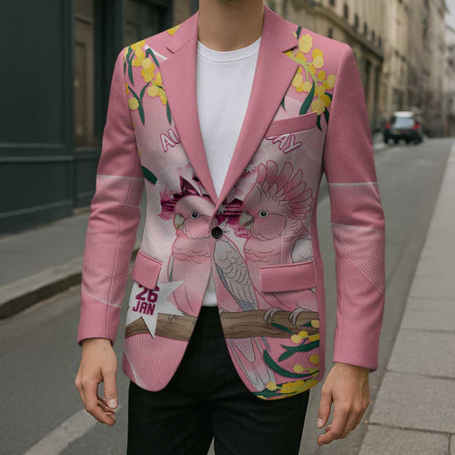 Personalised Galah Australia Day Blazer 26th January Golden Wattle Pink Color - Aussie Hoodie