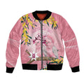 Personalised Galah Australia Day Bomber Jacket 26th January Golden Wattle Pink Color - Aussie Hoodie