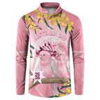 Personalised Galah Australia Day Button Sweatshirt 26th January Golden Wattle Pink Color - Aussie Hoodie
