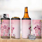 Personalised Galah Australia Day 4 in 1 Can Cooler Tumbler 26th January Golden Wattle Pink Color - Aussie Hoodie