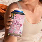 Personalised Galah Australia Day 4 in 1 Can Cooler Tumbler 26th January Golden Wattle Pink Color - Aussie Hoodie