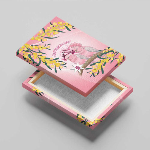 Galah Australia Day Canvas Wall Art 26th January Golden Wattle Pink Color - Aussie Hoodie