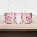 Personalised Galah Australia Day Ceramic Mug 26th January Golden Wattle Pink Color - Aussie Hoodie