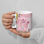 Personalised Galah Australia Day Ceramic Mug 26th January Golden Wattle Pink Color - Aussie Hoodie