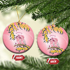 Galah Australia Day Ceramic Ornament 26th January Golden Wattle Pink Color - Aussie Hoodie