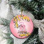 Galah Australia Day Ceramic Ornament 26th January Golden Wattle Pink Color - Aussie Hoodie
