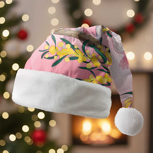 Galah Australia Day Christmas Santa Hat 26th January Golden Wattle Pink Color - Aussie Hoodie