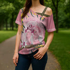 Personalised Galah Australia Day Cross Shoulder Shirt 26th January Golden Wattle Pink Color - Aussie Hoodie