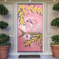 Personalised Galah Australia Day Door Cover 26th January Golden Wattle Pink Color - Aussie Hoodie