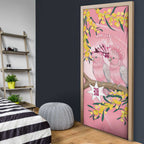 Personalised Galah Australia Day Door Cover 26th January Golden Wattle Pink Color - Aussie Hoodie