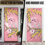 Personalised Galah Australia Day Door Cover 26th January Golden Wattle Pink Color - Aussie Hoodie