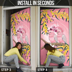Personalised Galah Australia Day Door Cover 26th January Golden Wattle Pink Color - Aussie Hoodie